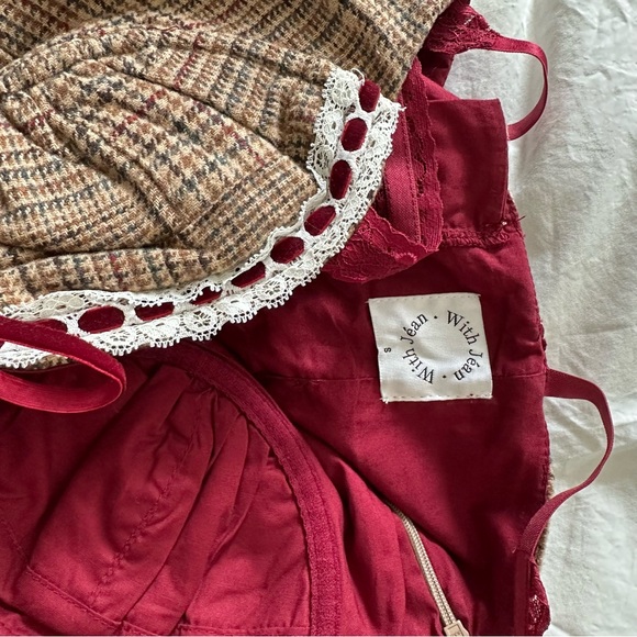 With Jean Brown and Red Mini Dress - Picture 7 of 7